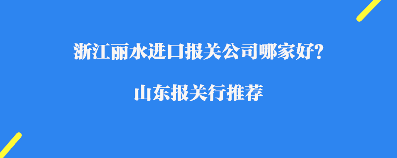 浙江麗水進口報關公司哪家好？浙江報關公司推薦